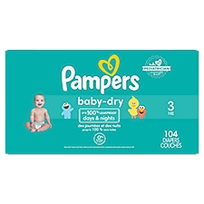 Pampers Baby-Dry  Size 3 6-10 kg, Diapers, 104 Each
