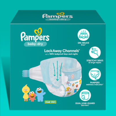 Pampers baby dry diapers hot sale large