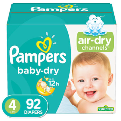 Pampers Couches Baby-Dry, taille 4, 92 couches - 92 ea