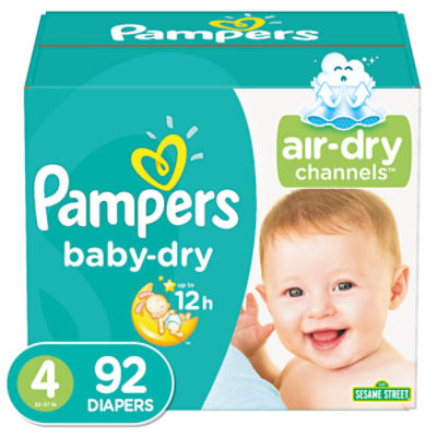 Pampers Baby-Dry Diapers, Size 4, 92 count, 92 Each