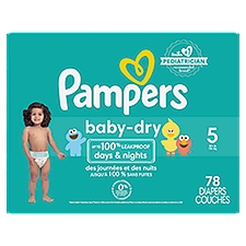 Pampers Baby-Dry Diapers Super Pack, Size 5, 78 count