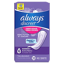 always Discreet Extra Heavy, Incontinence Pads, 33 Each