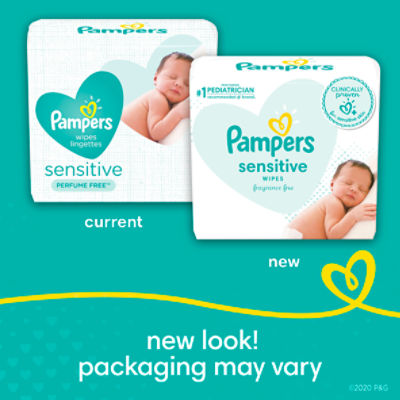 Pampers Baby Wipes Sensitive Fragrance Free Pop-Top Packs, 16 pk.