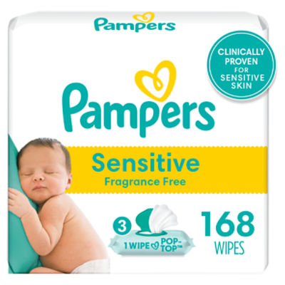 Pampers Pampers Baby Wipes Sensitive Perfume Free 3X Pop-Top Packs 168 Count, 168 Each 