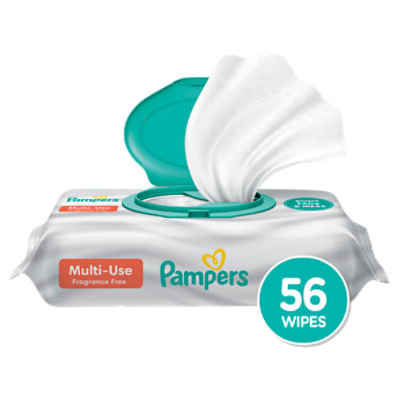 Pampers Expressions Fragrance Free MultiUse Wipes, 56 count