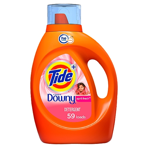 Tide Liquid Laundry Detergent with a Touch of Downy, April Fresh, 59 loads, 92 fl oz, HE Compatible