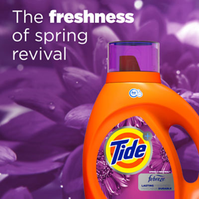 Tide Plus Febreze Freshness Spring & Renewal HE Turbo Clean Liquid Laundry  Detergent, 92 fl oz, 59 loads