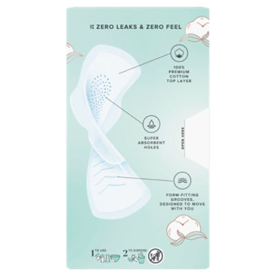 Always Pure Cotton with Flexfoam Pads, Size 2, 80 Count 