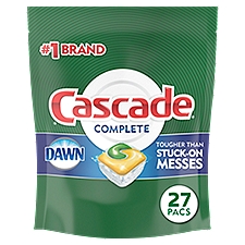 Cascade Complete Lemon Scent Dishwasher Detergent, 27 count, 14.1 oz