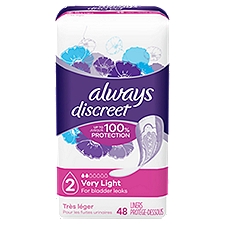 Always Discreet Incontinence Liners, Very Light Absorbency, Regular Length, 48 Count