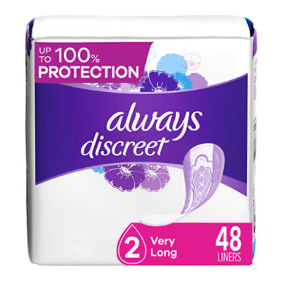 Always Discreet Incontinence Liners, Very Light Absorbency, Regular Length, 48 Count, 48 Each