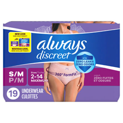 Always Discreet Incontinence Underwear for Women Maximum Absorbency, S/M, 19 Count