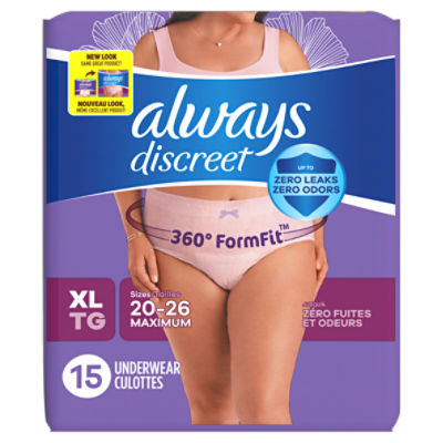 Always Discreet Maximum Absorbency XL Underwear for Women 15ct. - Sona Shop