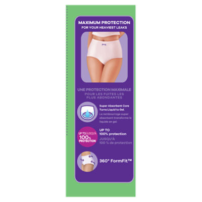  Always Discreet Maximum Classic Cut, Extra-Large, 15 Underwear  (Pack of 2) : Health & Household