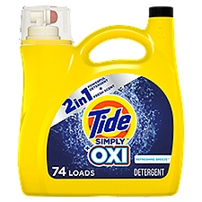Tide Simply + Oxi Refreshing Breeze Detergent, 74 loads, 115 fl oz