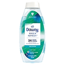 Downy RINSE & REFRESH Laundry Odor Remover and Fabric Softener, Cool Cotton, 25.5 fl oz, Safe on ALL Fabrics, Gentle on Skin, HE Compatible
