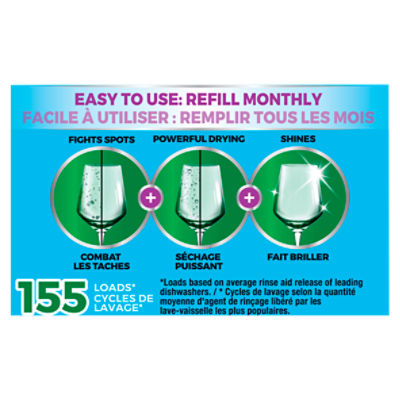 Cascade 3 in 1 Power Dry Rinse Aid, 155 loads, 1.0 pint - The