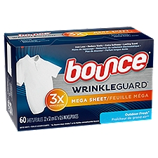 Bounce Mega Dryer Sheets, Fabric Softener and Wrinkle Rel, 60 Each