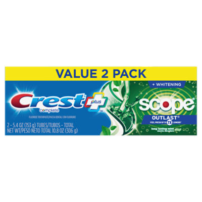 Crest Plus Complete Scope Outlast Mint + Whitening Fluoride Toothpaste