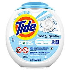 Tide Pods Free & Gentle, Liquid Laundry Detergent Pacs, 58 Ounce