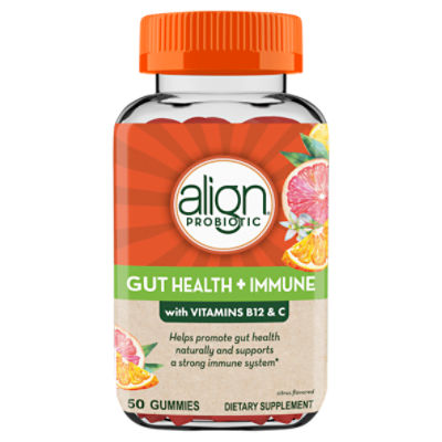 align Probiotic Citrus Flavored Gut Health + Immune Dietary Supplement, 50 count