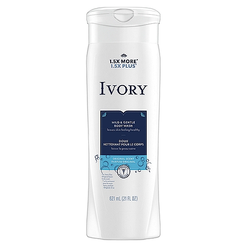 Ivory Mild & Gentle Original Scent Body Wash, 21 fl oz
Ivory Mild & Gentle Body Wash leaves skin feeling healthy and clean. The mild body wash is designed with the whole family in mind, is dermatologist tested and is free of dyes and heavy perfumes. Our improved formula now gives you a richer, creamier lather for a more luxurious clean with the Original scent you know and love.Ivory's safe, gentle products have been trusted by families for over 140 years.