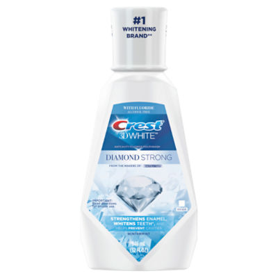Crest 3D White Diamond Strong Wintermint Anticavity Fluoride Mouthwash, 32 fl oz