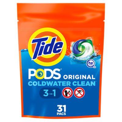 Tide Pods Original 3 in 1 Laundry Detergent, 31 count, 23 oz