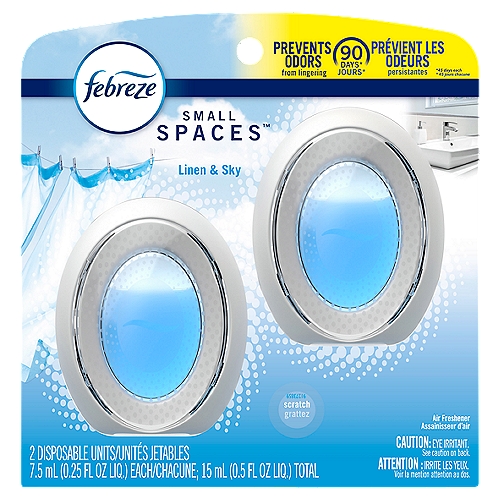 Febreze Small Spaces Linen & Sky Air Freshener, 0.25 fl oz, 2 count