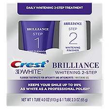  Crest 3D White Brilliance Daily Whitening 2-Step Treatment, 4 oz