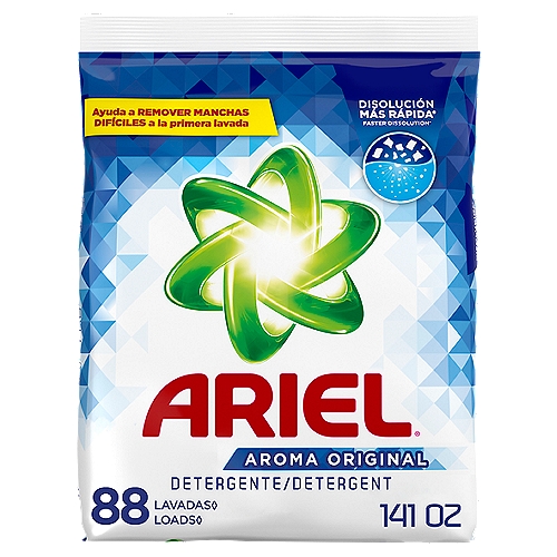 ARIEL Aroma Original Detergent, 88 loads, 141 oz
Ariel Powder Laundry Detergent is economical and effective for your laundry needs.