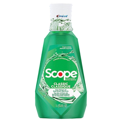 Crest Scope Classic Original Mint Mouthwash, 33.8 fl oz