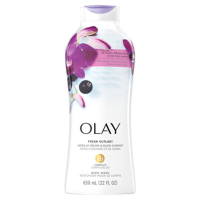 Olay Fresh Outlast Notes of Orchid & Black Currant B3 Complex Body Wash, 22 fl oz