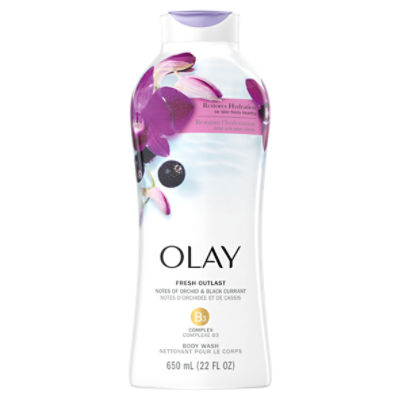 Olay Fresh Outlast Soothing Orchid & Black Currant Body Wash, 22 fl oz