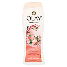 Olay Fresh Outlast Cooling White Strawberry & Mint Body Wash, 22 fl oz