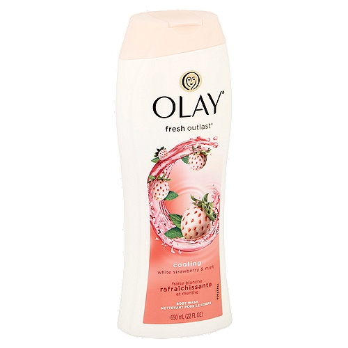 Olay Fresh Outlast Cooling White Strawberry & Mint Body Wash, 22 fl oznOlay Fresh Outlast® body wash leaves you feeling refreshed and beautiful, for a fresh clean that outlasts your day.nnAwaken your senses with the cooling scent of white strawberry & mint. Our body wash won't dry your skin, over time leaving it more hydrated than regular soap.