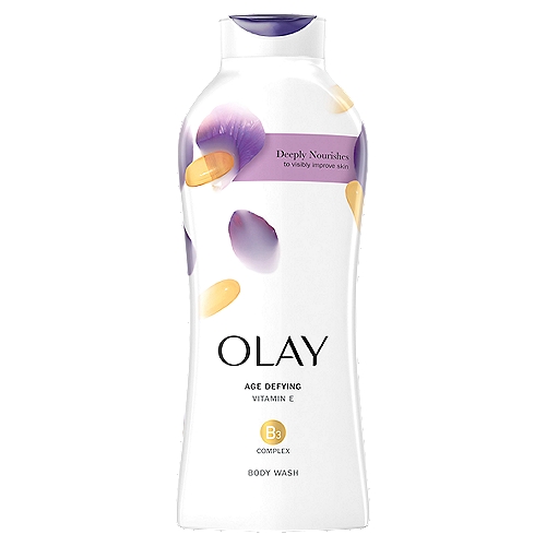 Olay Age Defying Vitamin E Body Wash
BEAUTIFUL, HEALTHY SKIN YOU CAN SEE AND FEEL - Reveal beautiful, healthy-looking skin with Olay Age Defying Body Wash with Vitamin E. Now formulated with Olay's Vitamin B3 Complex, it hydrates to plump surface skin cells, locking in natural moisture. Our advanced formula, with Vitamin E and Olay moisturizers, indulges skin to leave it spa-soft and touchably smooth.
