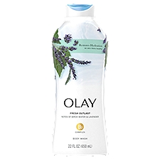 Olay Fresh Outlast Body Wash, Notes Of Birch Water & Lavender, 22 fl oz, 22 Ounce
