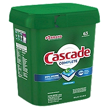 Cascade Complete ActionPacs Dishwasher Detergent - Fresh, 63 Each