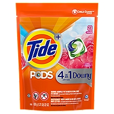 Tide Pods Plus Downy HE Liquid Detergent Pacs, 23 Each
