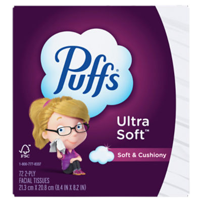 Puffs Ultra Soft Facial Tissues, 72 count