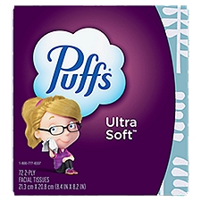 Puffs Ultra Soft Facial Tissues, 72 count, 72 Each