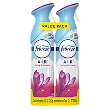 Febreze Odor-Eliminating Air Freshener, Spring & Renewal, Pack of 2, 8.8 oz each