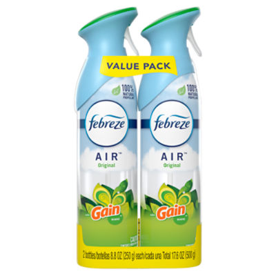 Febreze Odor-Fighting Air Freshener, with Gain Scent, Original Scent, Pack of 2, 8.8 fl oz each, 17.6 Ounce