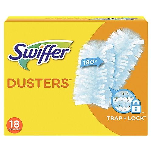 Swiffer 180 Dusters Trap + Lock dust and allergens common inanimate allergens from cat and dog dander & dust mite matter. Use with Swiffer Dusters short handle or Swiffer Dusters extendable handle.