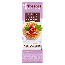 Trésors Gourmands Garlic & Herbs Crispy French Crackers, 3.3 oz