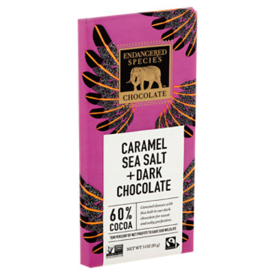 Endangered Species Chocolate Caramel Sea Salt + Dark Chocolate, 3 oz