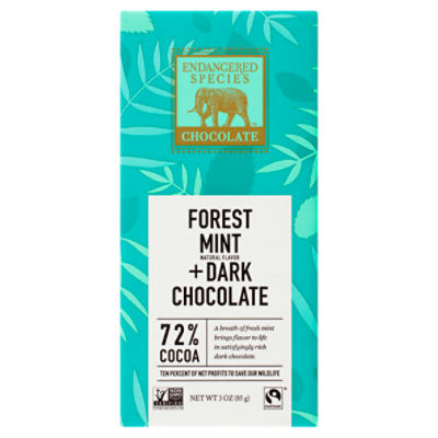 Endangered Species Chocolate Forest Mint + Dark Chocolate, 3 oz
