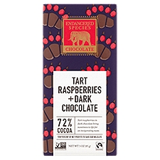 Endangered Species Chocolate Tart Raspberries, Dark Chocolate, 3 Ounce