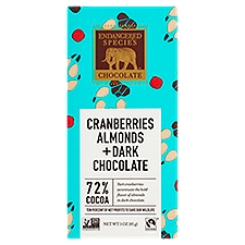 Endangered Species Chocolate Cranberries Almonds + Dark Chocolate, 3 oz